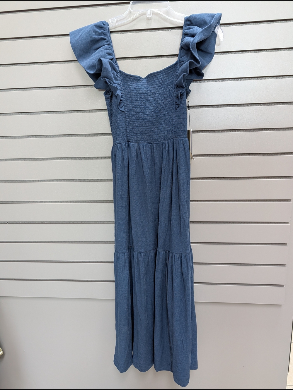 Nation LTD Blue Ruffled-Sleeve Midi Dress
